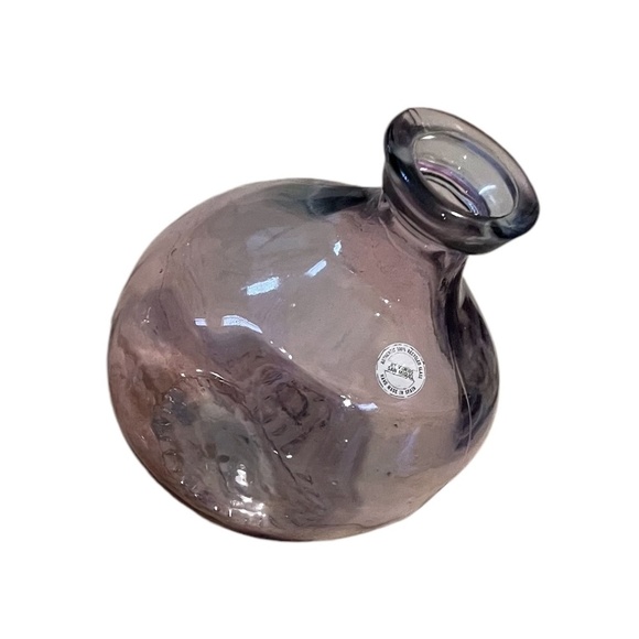 Handmade San Miguel 100% Recycled Bubble Pink Glass Vase Spain 9” High - Picture 3 of 8